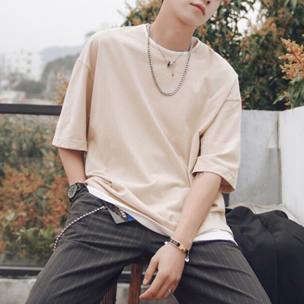 Áo thun trơn tay lỡ form rộng unisex - Phông trơn