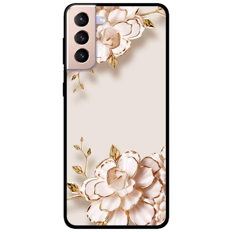 Ốp lưng dành cho Samsung Galaxy S22 - S22 Plus - S22 Ultra - mẫu Tranh Hoa Nền Trắng