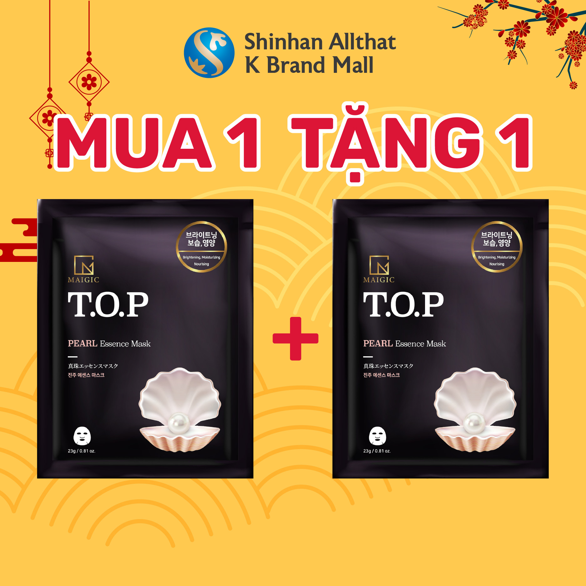 Mặt Nạ Giấy MAIGIC T.O.P Pearl Essence Mask Chiết Xuất Ngọc Trai 23g