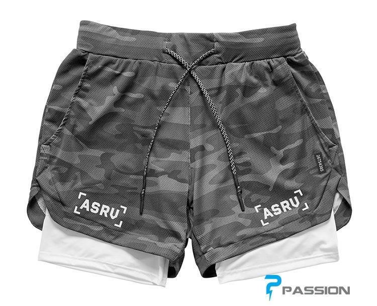 Quần short tập gym nam 2 lớp ASRV Z200