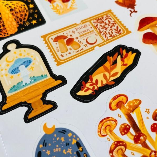 Sticker sheet mushroom dream - chuyên dán, trang trí sổ nhật kí, sổ tay | Bullet journal sticker - unim061