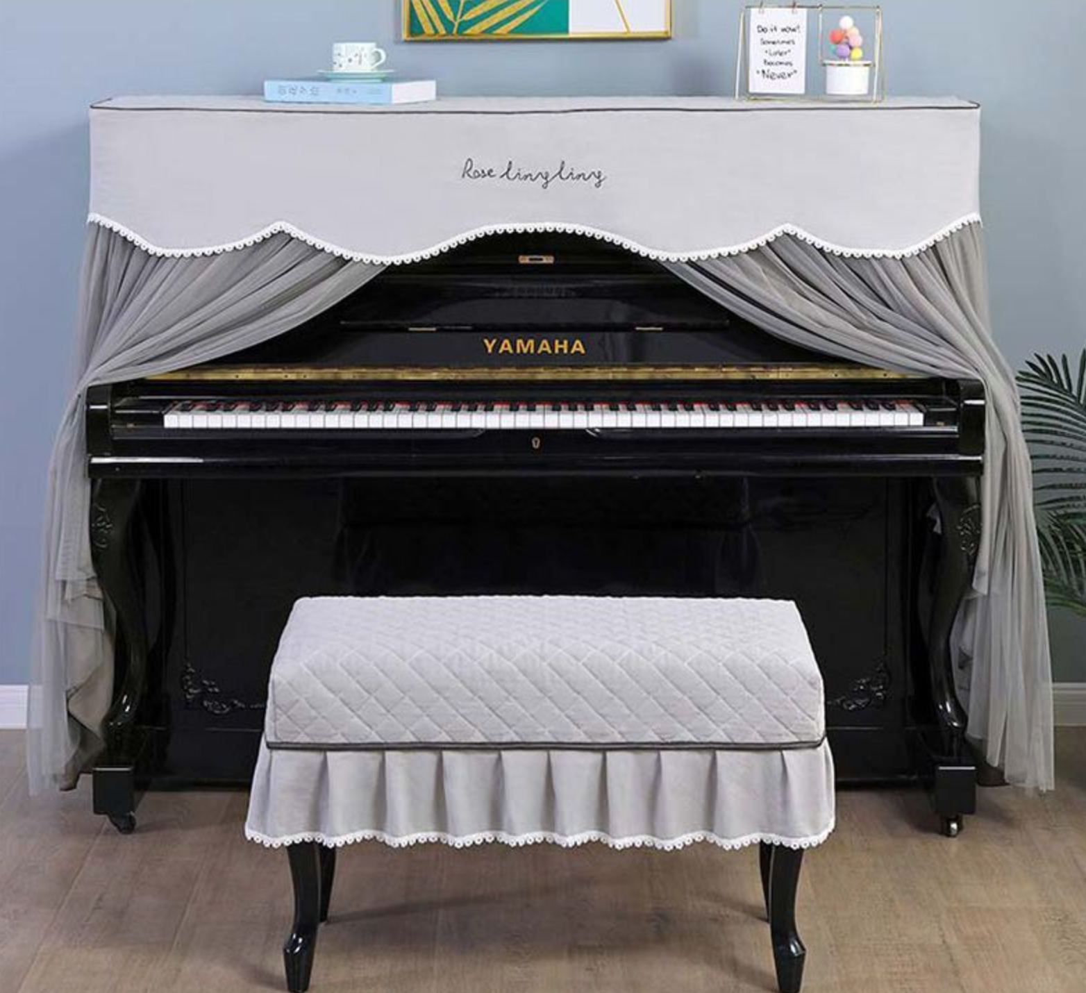 Khăn phủ đàn piano phong cách Hàn quốc hiện đại sang trọng phủ kín toàn bộ đàn 2 lớp chống bụi chống xước - Hàng chính hãng