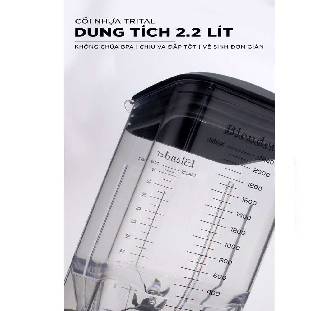 Máy xay sinh tố công nghiệp 2000W Osako 2023, dung tích 2.2L, có linh kiện thay, chuyên sử dụng quán kinh doanh-Hàng chính hãng