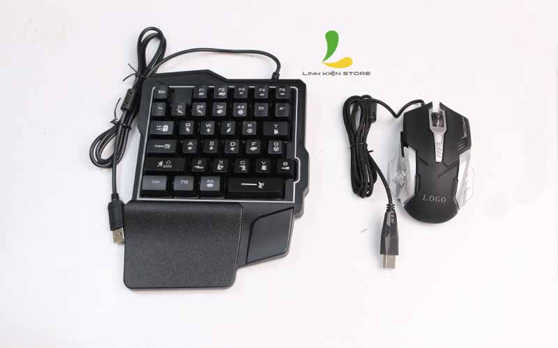 Combo Bàn phím giả cơ một tay GK103 + Chuột gaming V2 keyboard chơi game đa năng