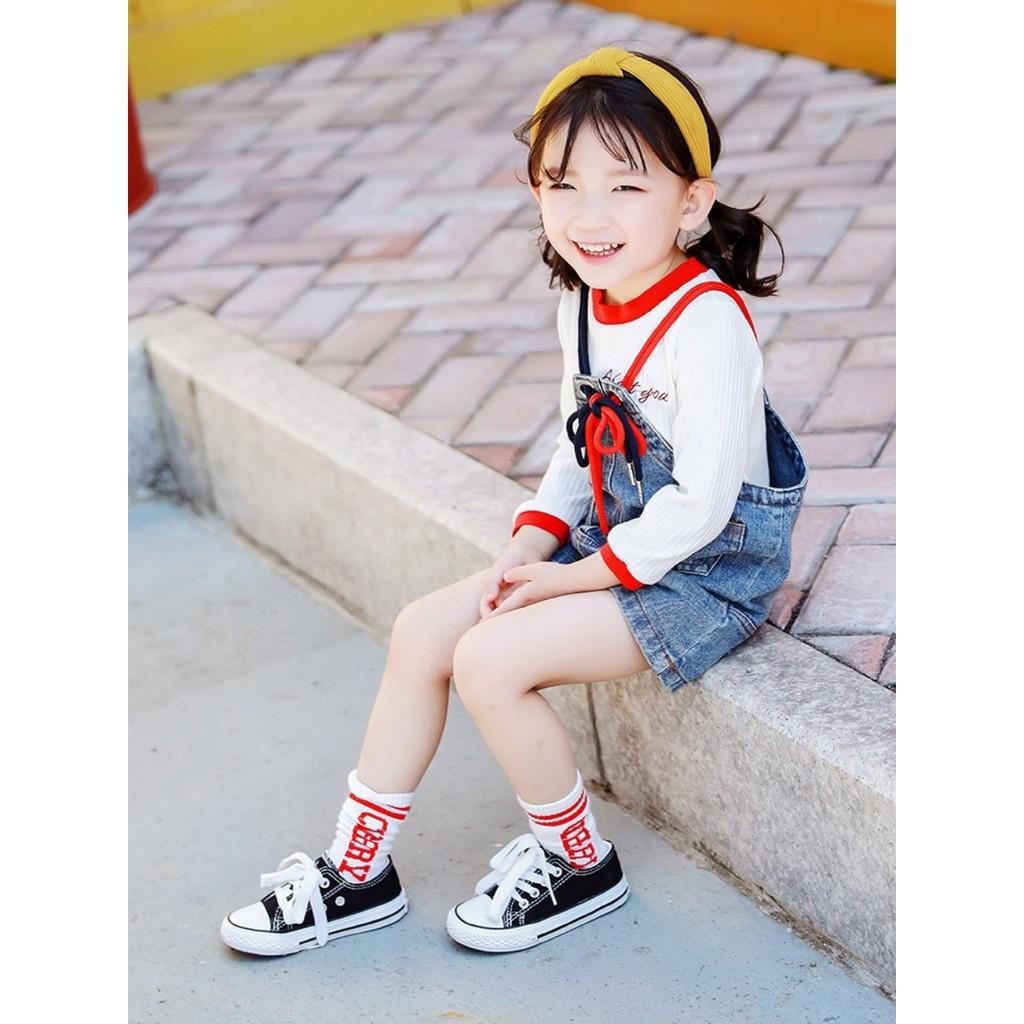 Giày thể thao cho bé - Giày vải bé trai bé gái OPOEE chất vải mềm có dây buộc phong cách Hàn Quốc cho bé FL15