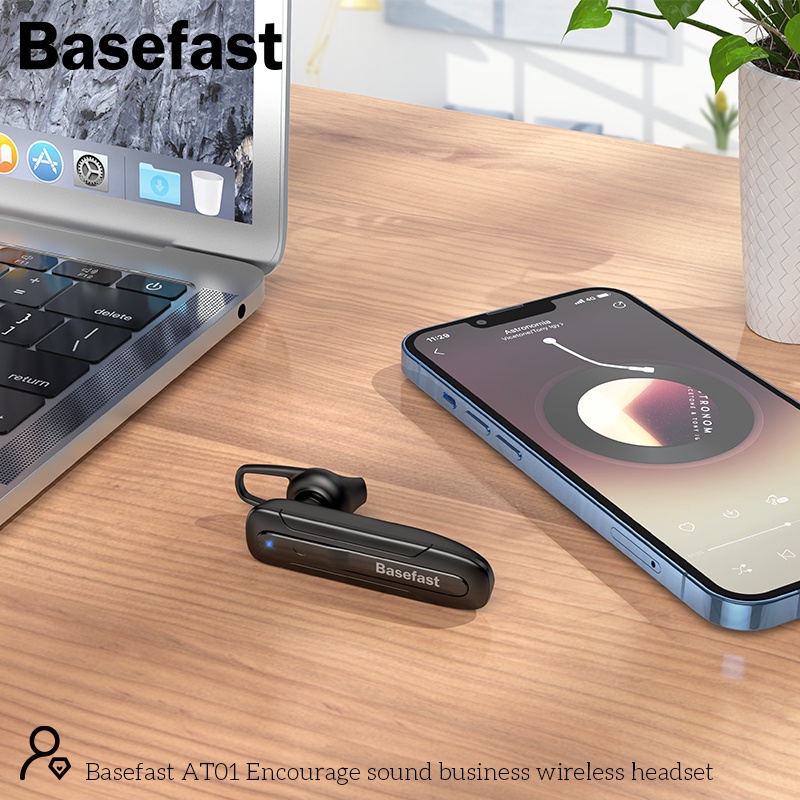 Tai Nghe Bluetooth Basefast AT01 Kèm Mic Đàm Thoại - Hàng Chính Hãng