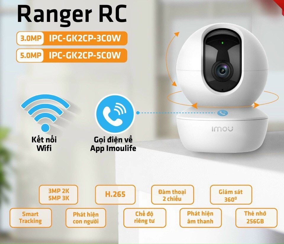 Camera Wifi Imou IPC-GK2CP-5C0WR (5.0MP)Ấn gọi trực tiếp đàm thoại 2 chiều - Hàng chính hãng