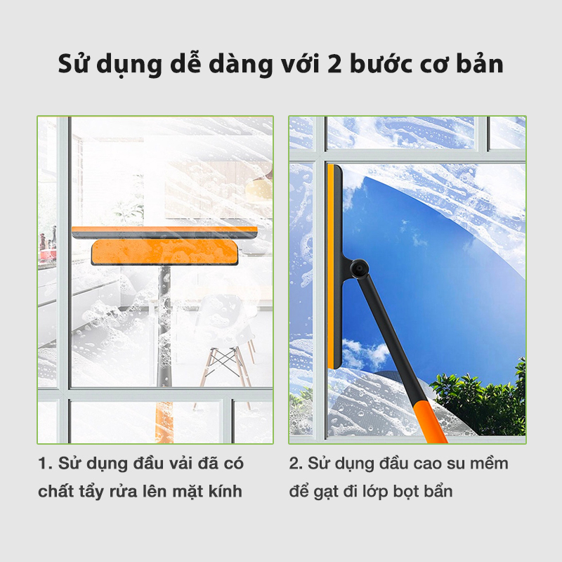 Cây Gạt Nước Lau Kính Đa Năng Cầm Tay Gạt Chùi Kính Thông Minh 3 Trong 1 Gạt Nước Xoay 360