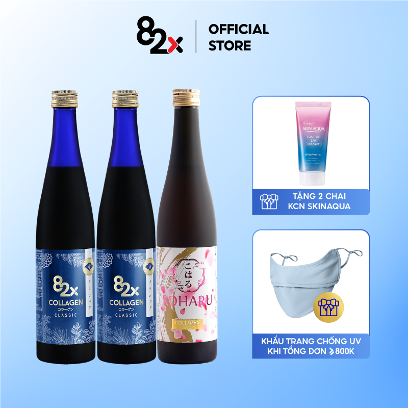 82X Liệu Da Căng Bóng 2 Chai Collagen Classic và 1 Chai Collagen Koharu