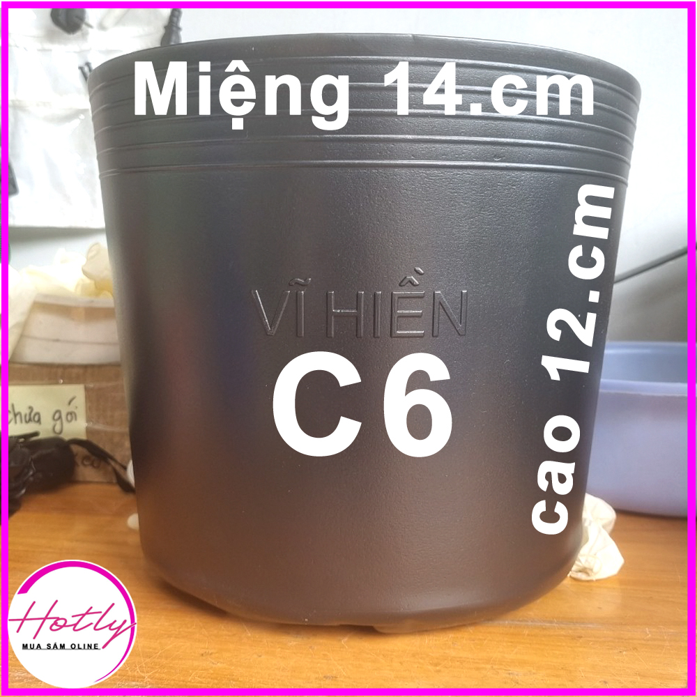 500 Chậu nhựa C6 trồng cây và ươm cây giống miệng.cao 14x12 cm -77100