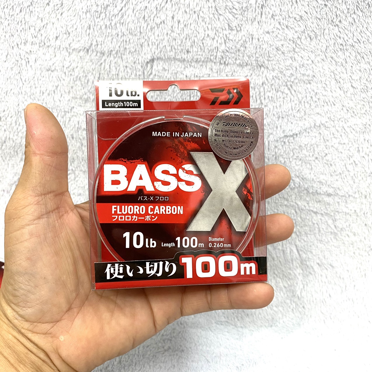 Dây Câu Cá Leader Daiwa Bass X 100% Fluoro Carbon Cuộn 100m Made In Japan