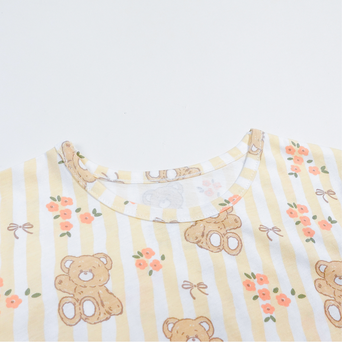 Váy hè bé gái Bigfox Miss Meow ngắn tay size đại vải thun cotton in gấu cho trẻ em 3-11 tuổi 35kg