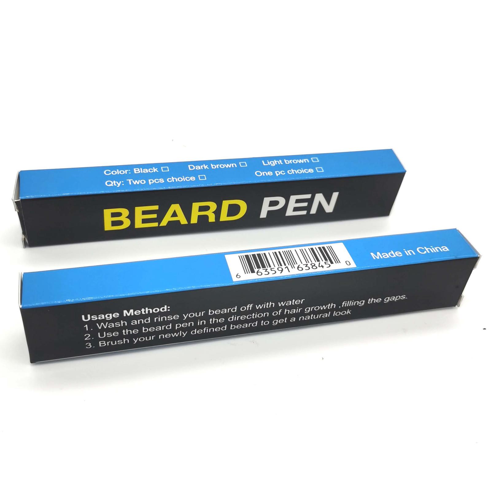 2xEyebrows Beard Pen Filler Beard Brush For Men Sweat Proof Black