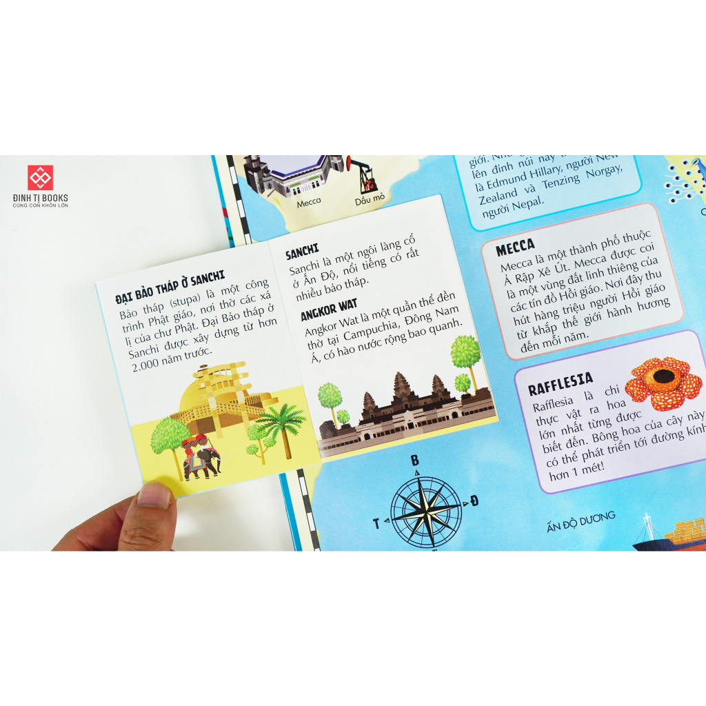 Sách Atlas Thế Giới – Khám Phá Các Châu Lục và Đại Dương – Đinh Tị Books