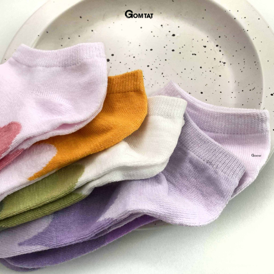 Set 5 đôi tất vớ nữ cổ ngắn GOMTAT phối trộn màu sắc siêu dễ thương, thời trang phong cách Hàn Quốc - CB084