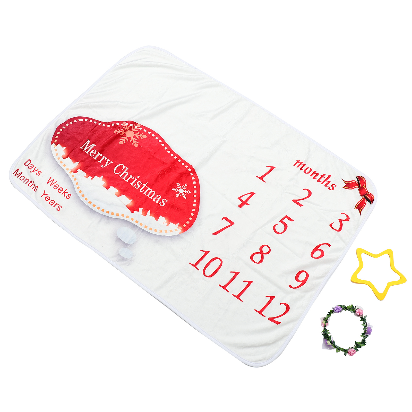 Bé Cột Mốc Chăn Trẻ Sơ Sinh Nền Chụp Ảnh Trang Trí Sơ Sinh Xe Đẩy Thảm