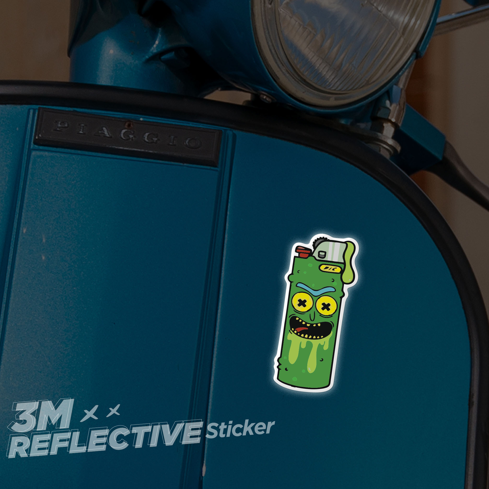 MONSTER LIGHTER 3M - Reflective Sticker Die-cut Hình dán phản quang thương hiệu STICKER FACTORY