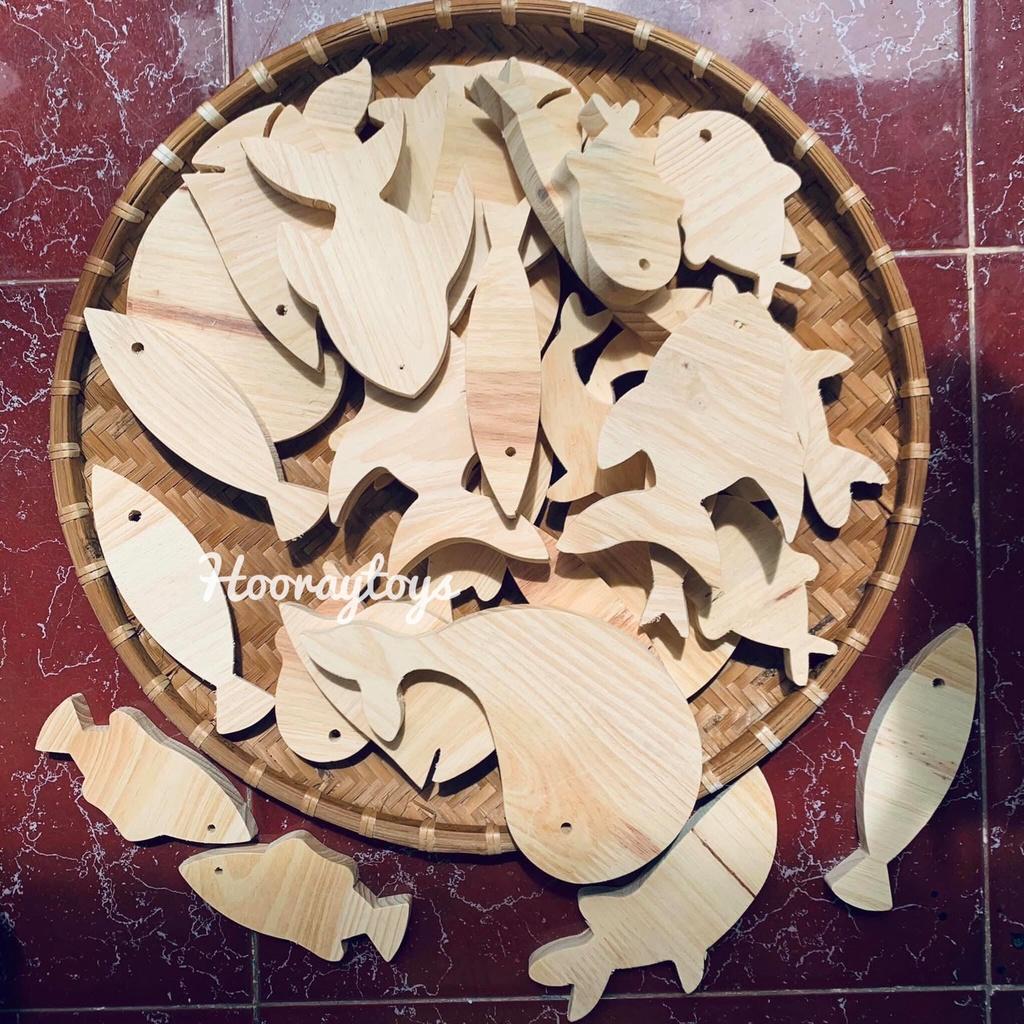 15 con thú gỗ mộc chưa tô màu - Decor nhà cửa
