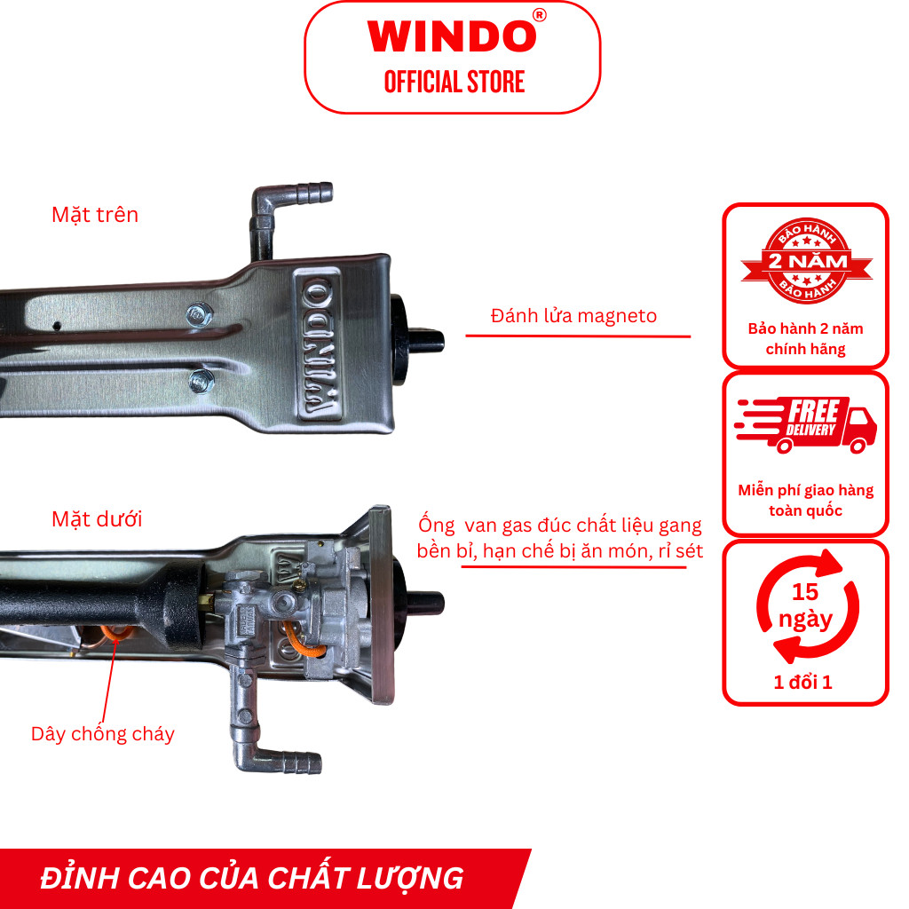 Bếp Gas Công Nghiệp Khè WINDO - 5A1 TW | Bếp gas khè lửa lớn nấu nhà hàng | Bếp khè tiết kiệm gas- Hàng chính hãng