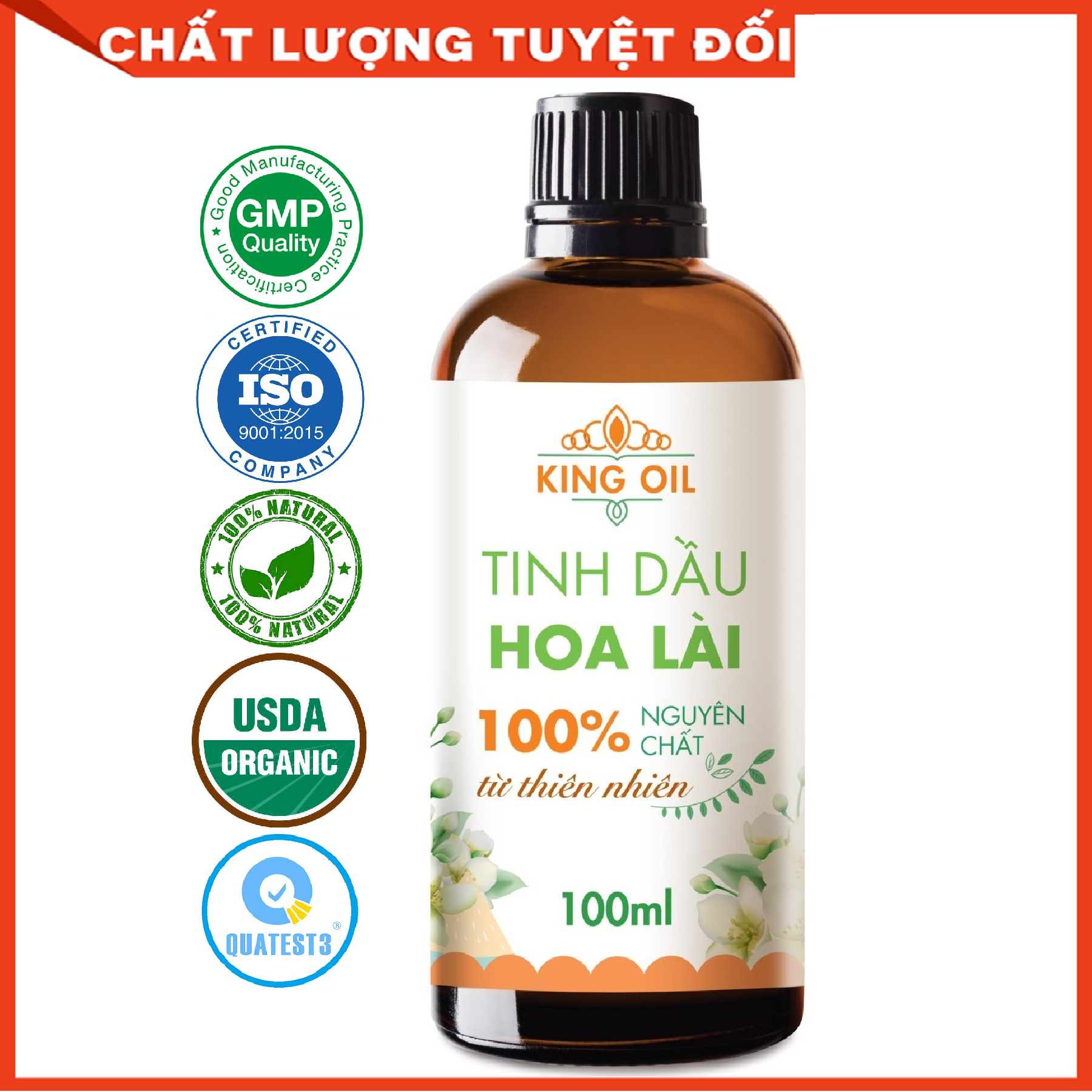 Tinh dầu Hoa Lài (hoa Nhài) 100ml nguyên chất từ thiên nhiên, xông phòng, khử mùi, thơm phòng, đuổi muỗi - KingOil