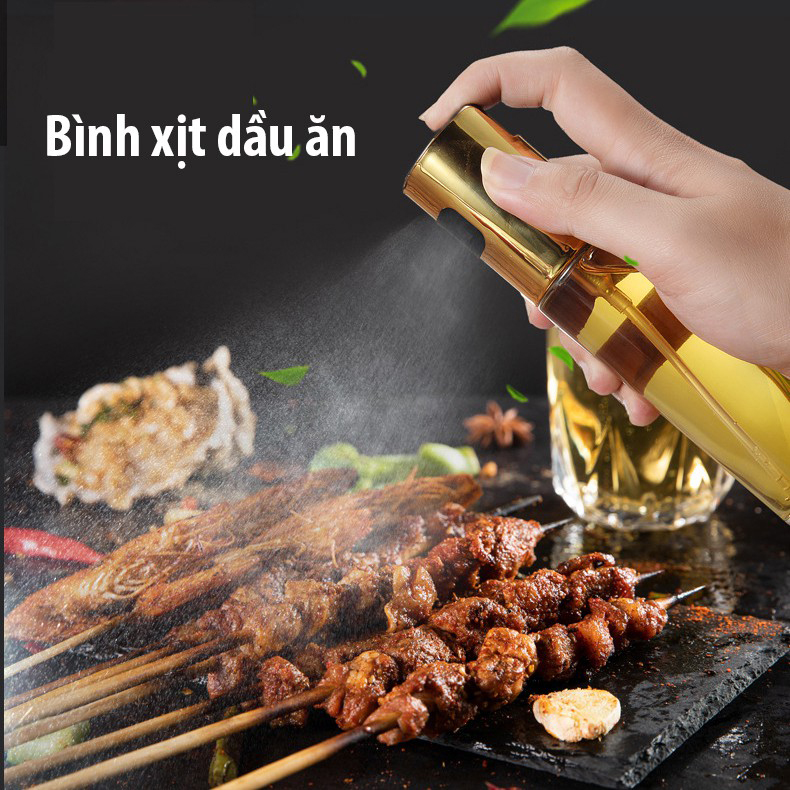 Bình Xịt Dầu Ăn, Gia Vị Khi Ướp Thịt, Làm Bánh Chất Liệu Thủy Tinh Dung Tích 100ML - PucaMart