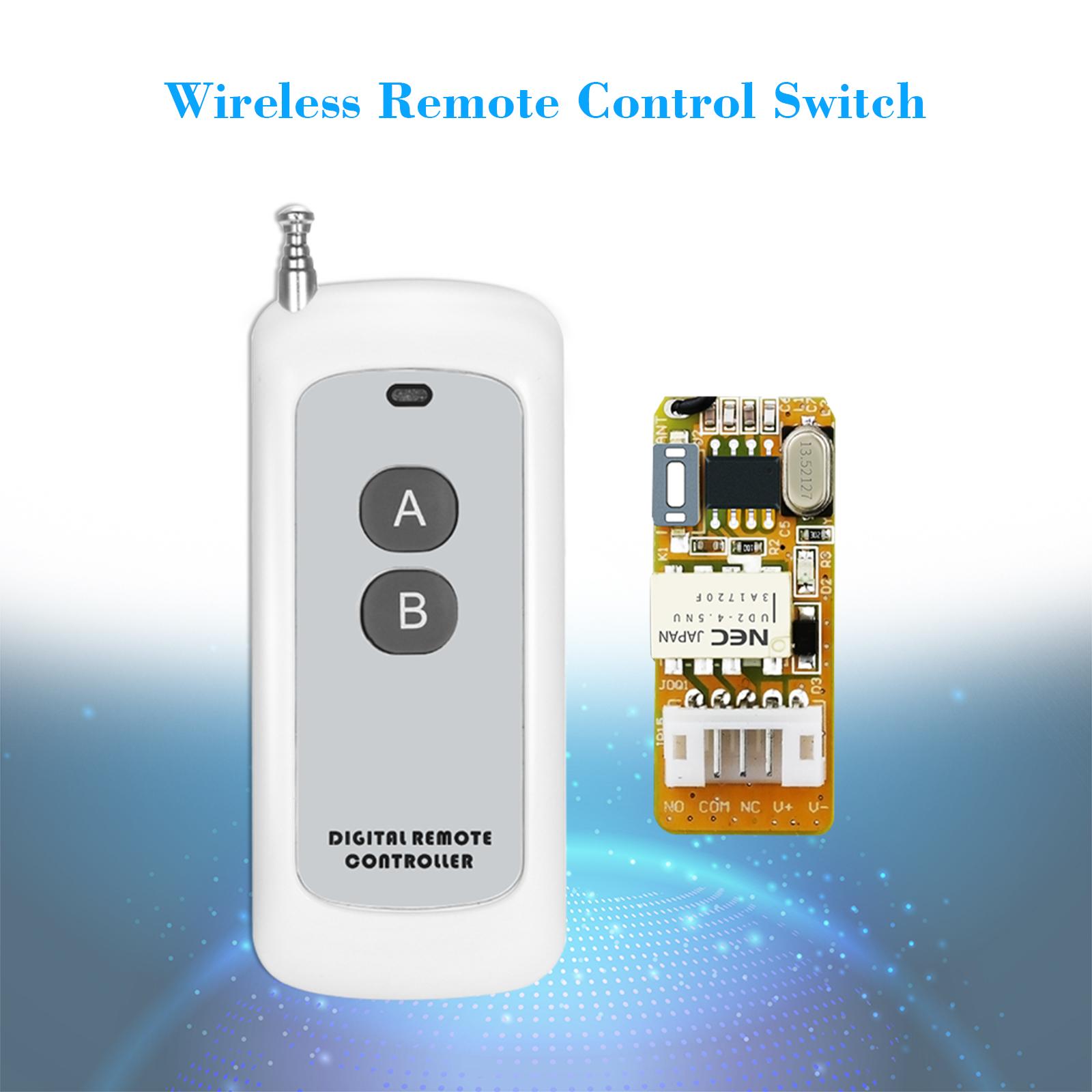 433Mhz DC 3.7V 4.5V 5V 6V 7.4V 9V 12V Universal Receiver Module RF Remote Control Switch Relay 1CH Mini Wireless Control Switch 3.7V-12V Wide Working Voltage + 1PCS 2 Key 433 Mhz Transmitter Remote Controls 1527 Chip