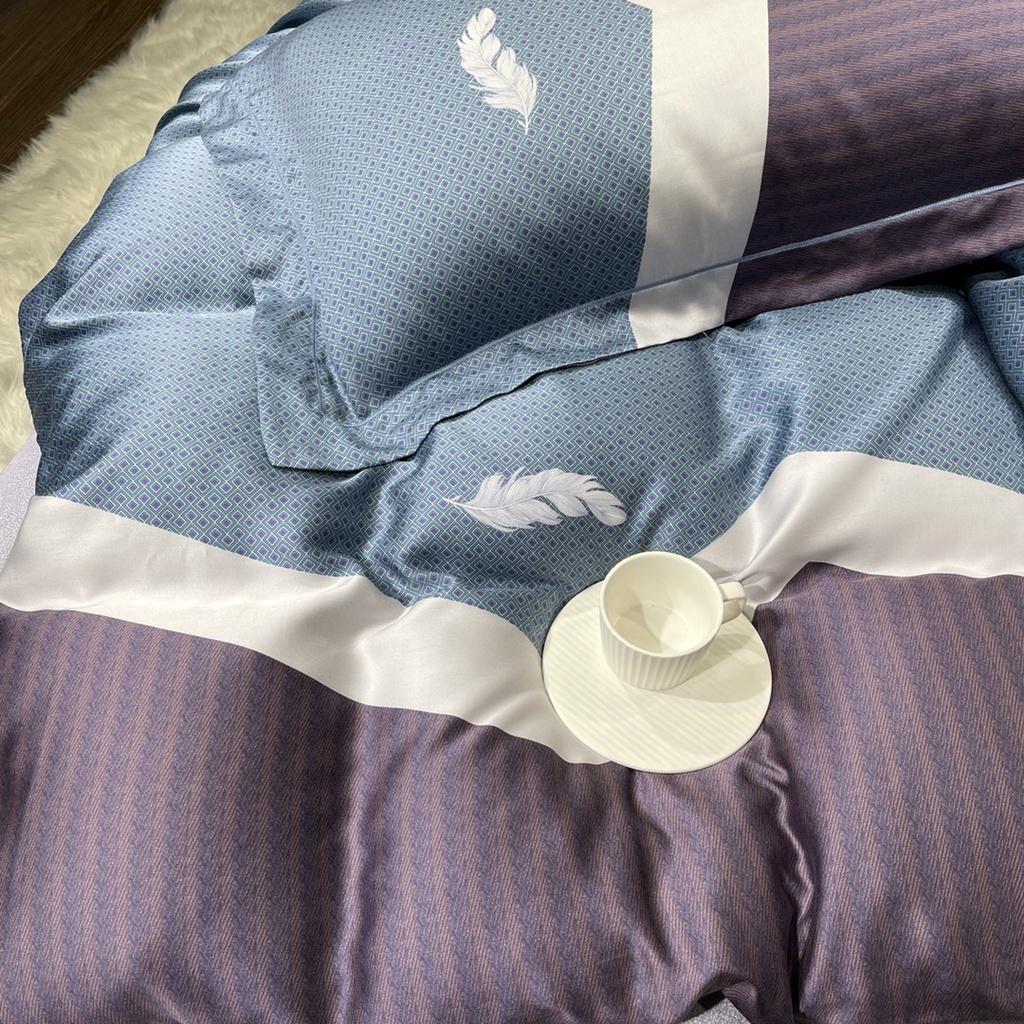 Bộ chăn ga gối lụa 100%Tencel 60s Họa tiết cao cấp, siêu mềm mát mịn - DESIGN 893