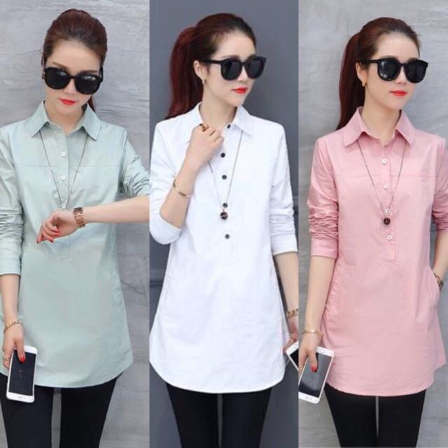 SƠ MI DÁNG SUÔNG DÀI CHỮ A NL31 cao cấp sale
