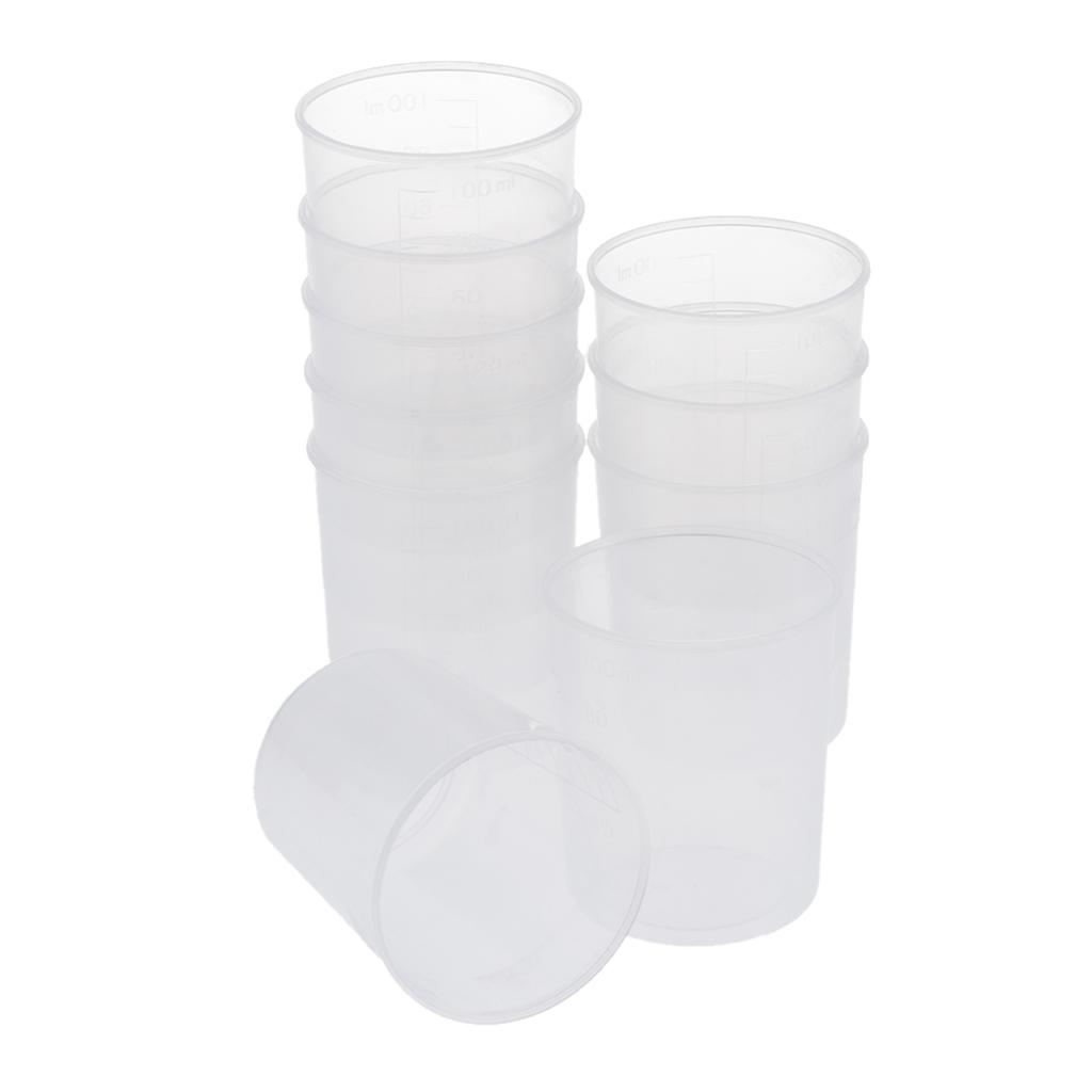 20x Clear Plastic Graduated Cups Beaker for Silicone Liquid Resin Jewelry Glue