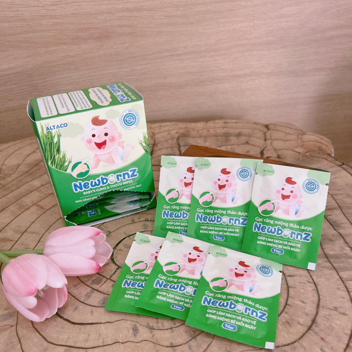 Gạc răng miệng thảo dược NewbornZ rơ lưỡi cho trẻ sơ sinh và trẻ nhỏ