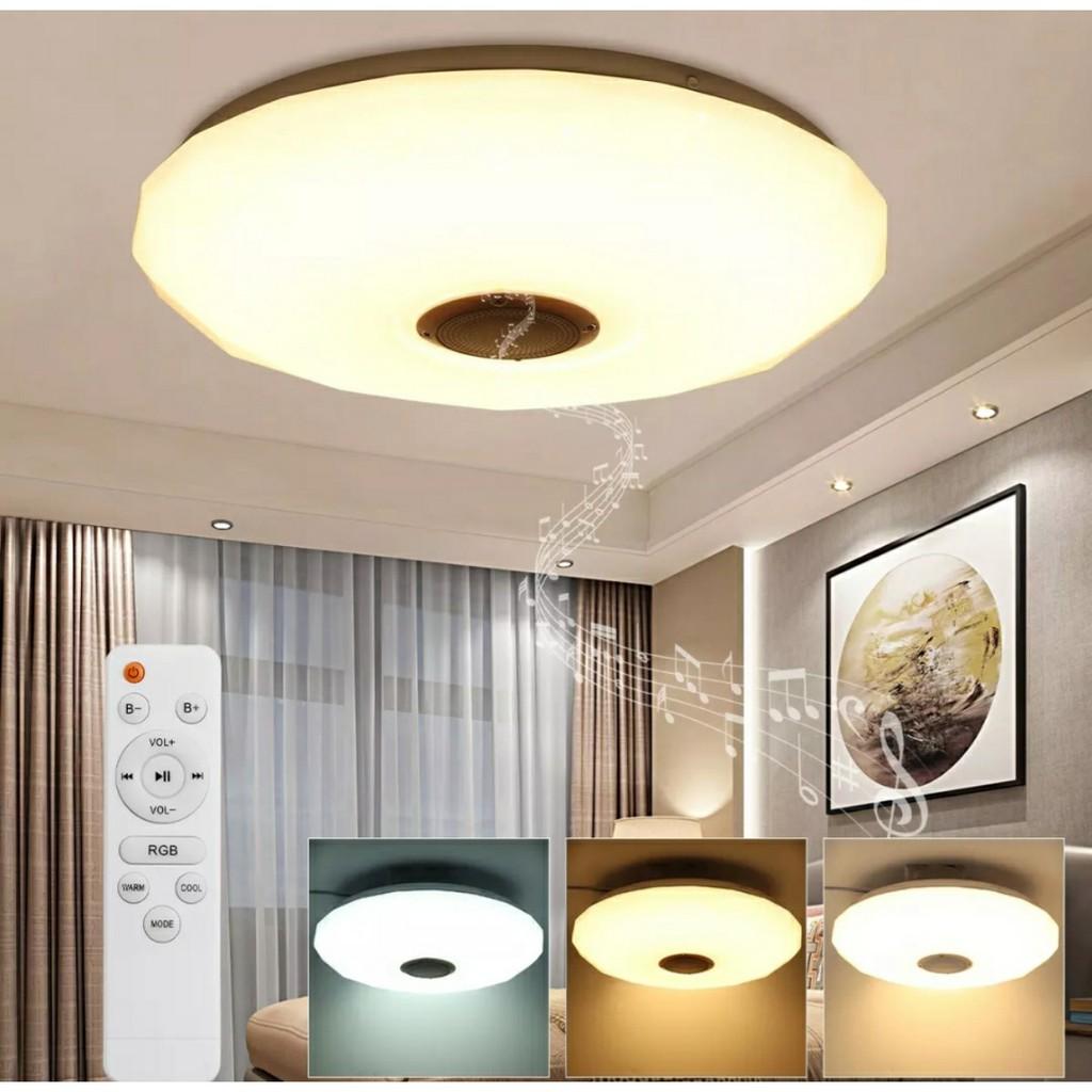 Đèn Ốp Trần Âm Nhạc 3D Bluetooth Thông Minh 2in1 Thời Trang Hiện Đại Đơn Giản hàng cao cấp
