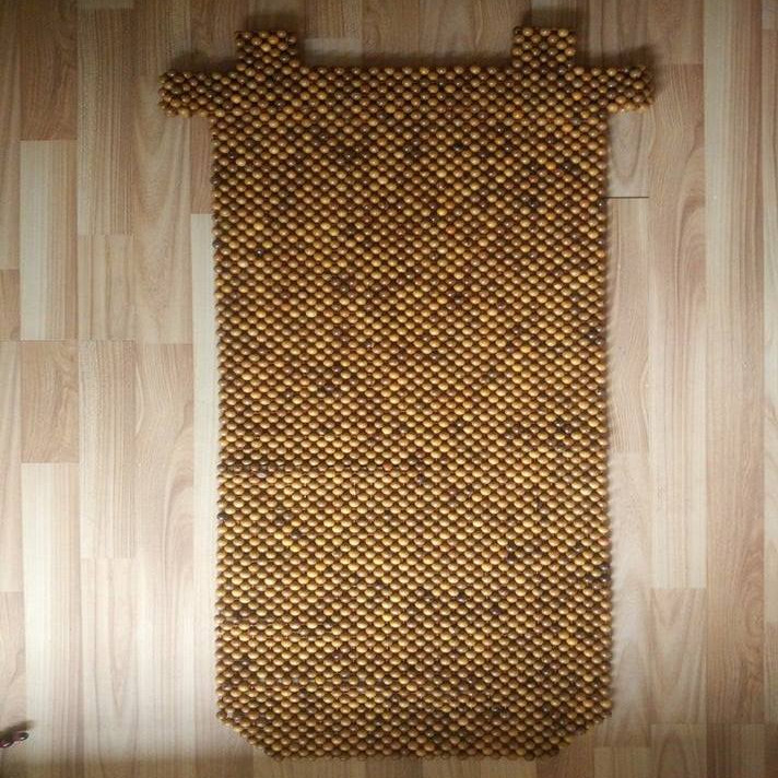 Hạt gỗ tựa lưng massage ô tô 100% gỗ Bách Xanh tự nhiên BX-V