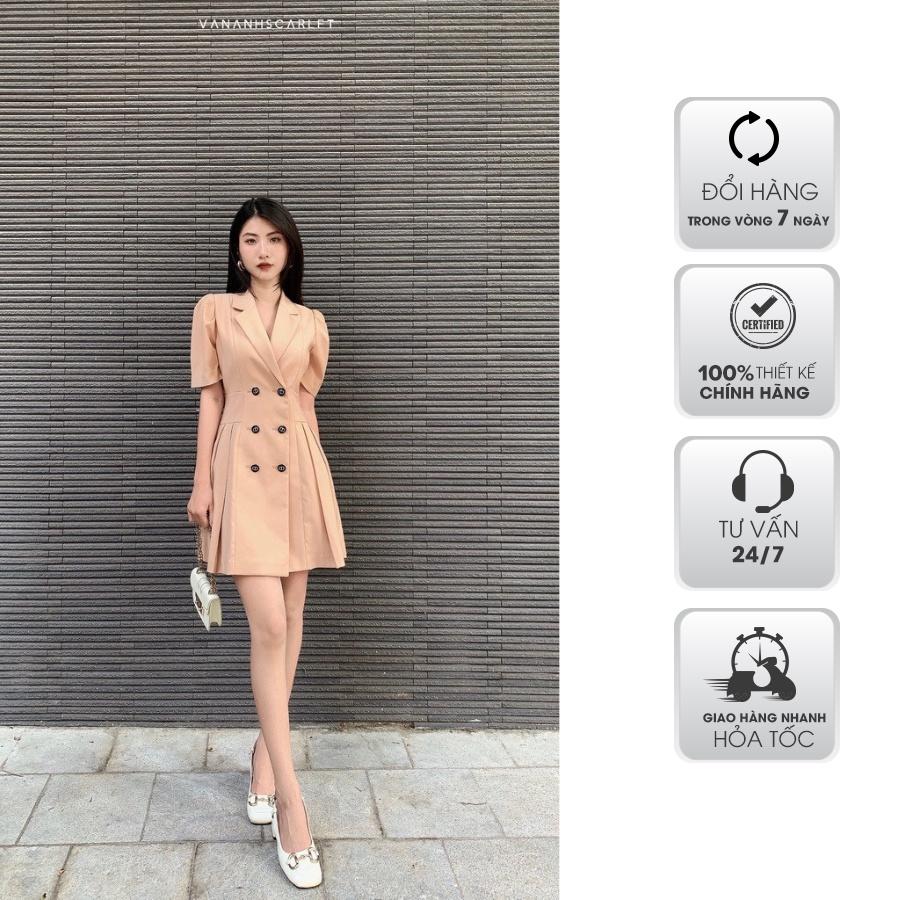 Váy vest VANANHSCARLET chân xếp ly