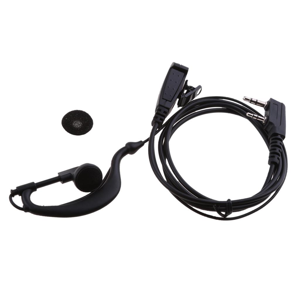 Clip Walkie Talkie Headset Earpiece Mic for 2 PIN Kenwood Baofeng