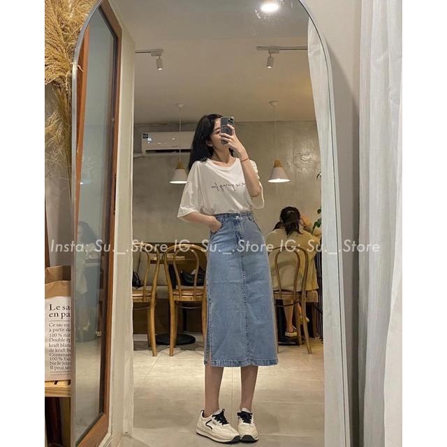 CHÂN VÁY JEANS DENIM XẺ SƯỜN TRÁI #926