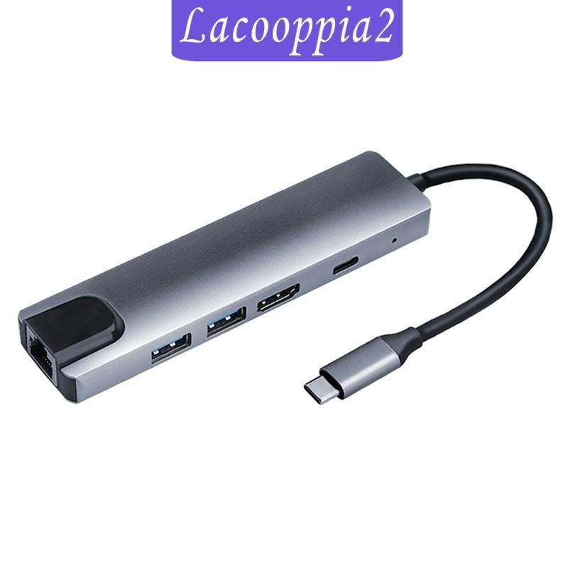 USB-C Type-C HUB to 2x USB 3.0 65W PD Charging Port Ethernet Rj45 Adapter