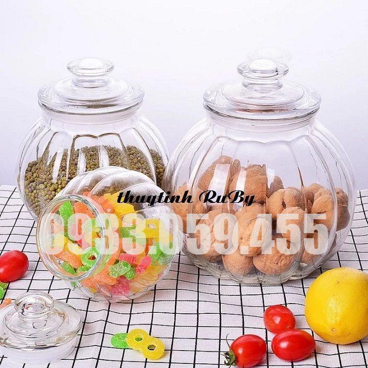 Hũ Thủy Tinh Trái Bí 750ML - Lọ Thủy Tinh Đựng Thực Phẩm