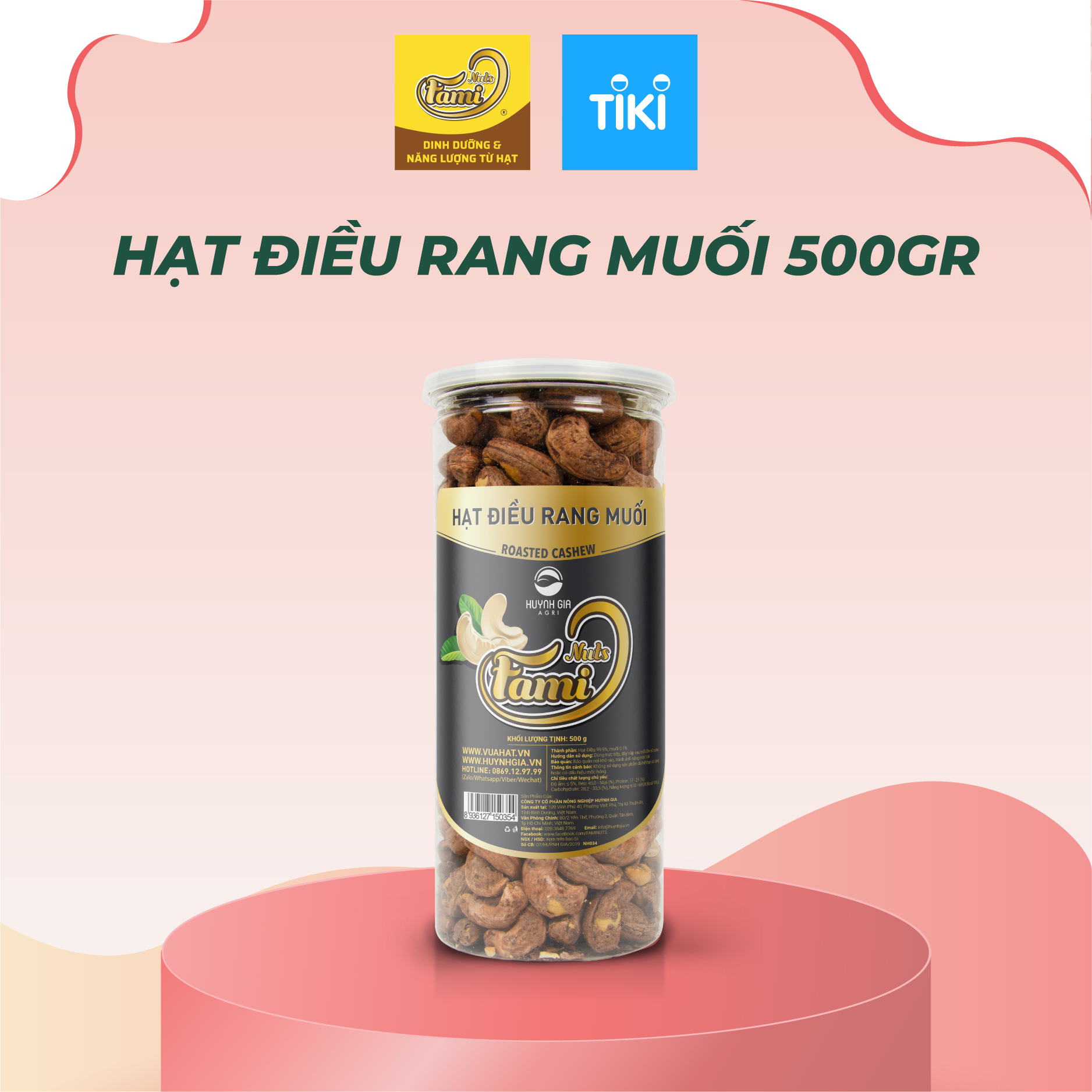 Hạt Điều Rang Muối Vỏ Lụa Fami (500g)