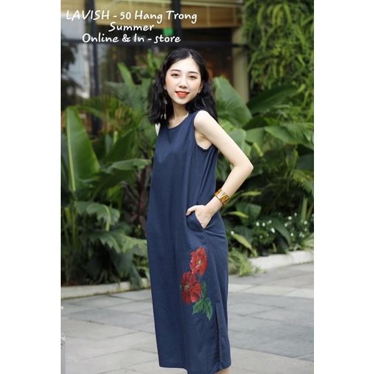 Vải linen tím than đậm còn 1,5m