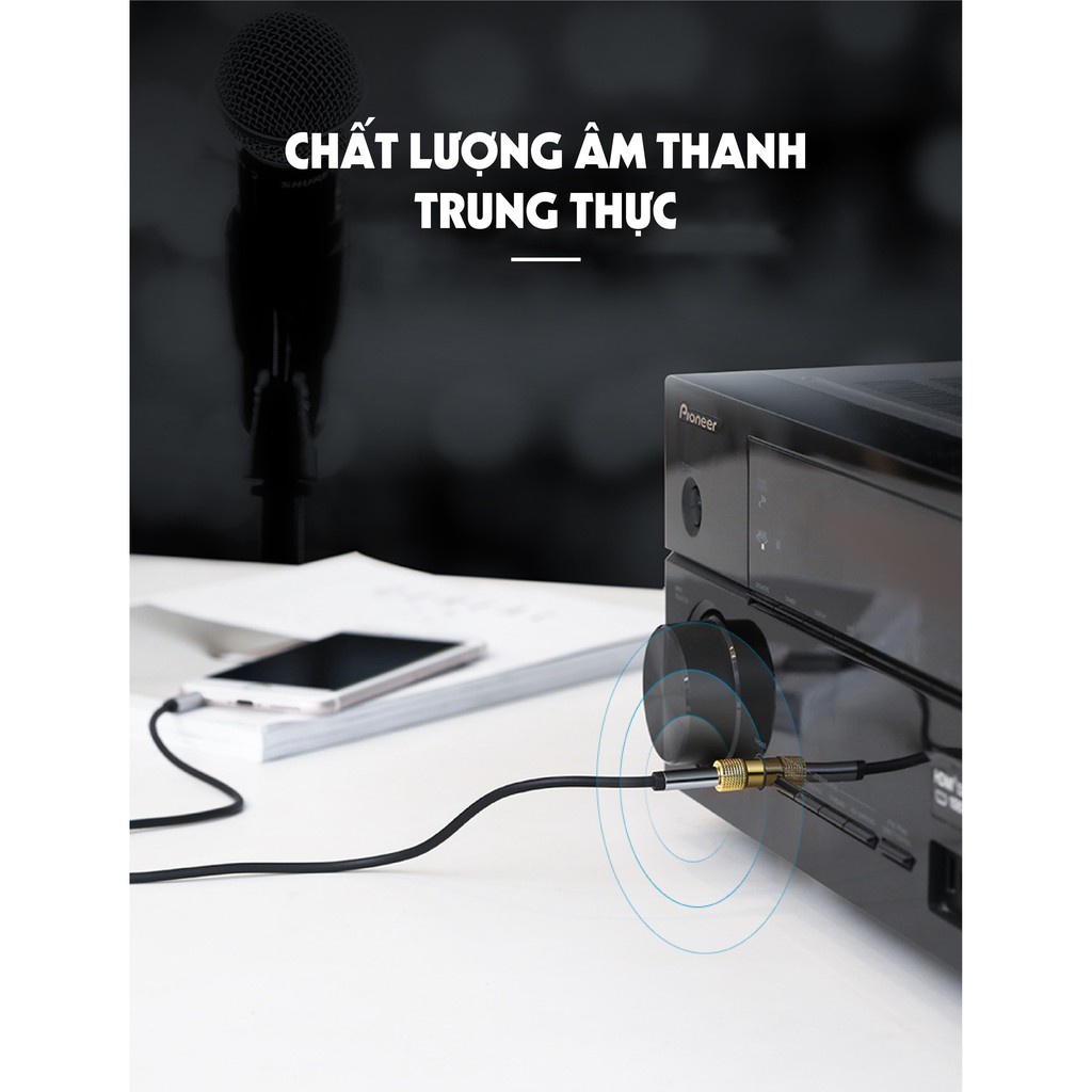Đầu jack chuyển đổi âm thanh từ cổng 3.5mm cái sang cổng 6.5mm đực chính hãng UGREEN 20503 - Hàng chính hãng