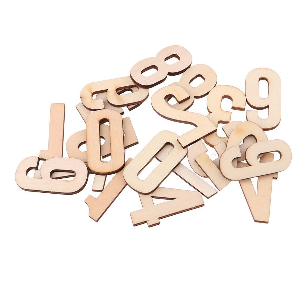 2-16pack 10 Pieces Natural Wood Wooden Numbers Shape Pieces for Kids Arts Crafts