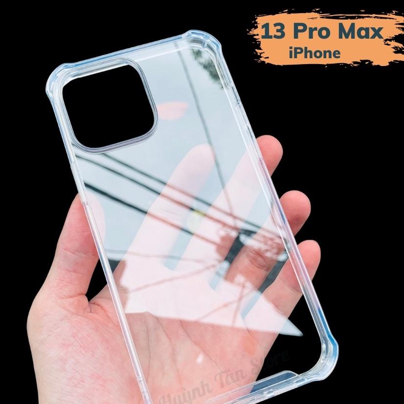 Ốp lưng ip 13 pro max ip 13 pro 13 chống sốc clear color ver 3 trong suốt không ố vàng bảo vệ camera huỳnh tân store