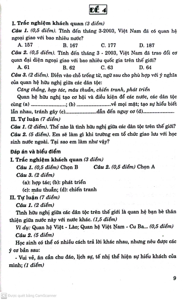 Đề Kiểm Tra Giáo Dục Công Dân 9 -  15 Phút - 1 Tiết - Học Kì