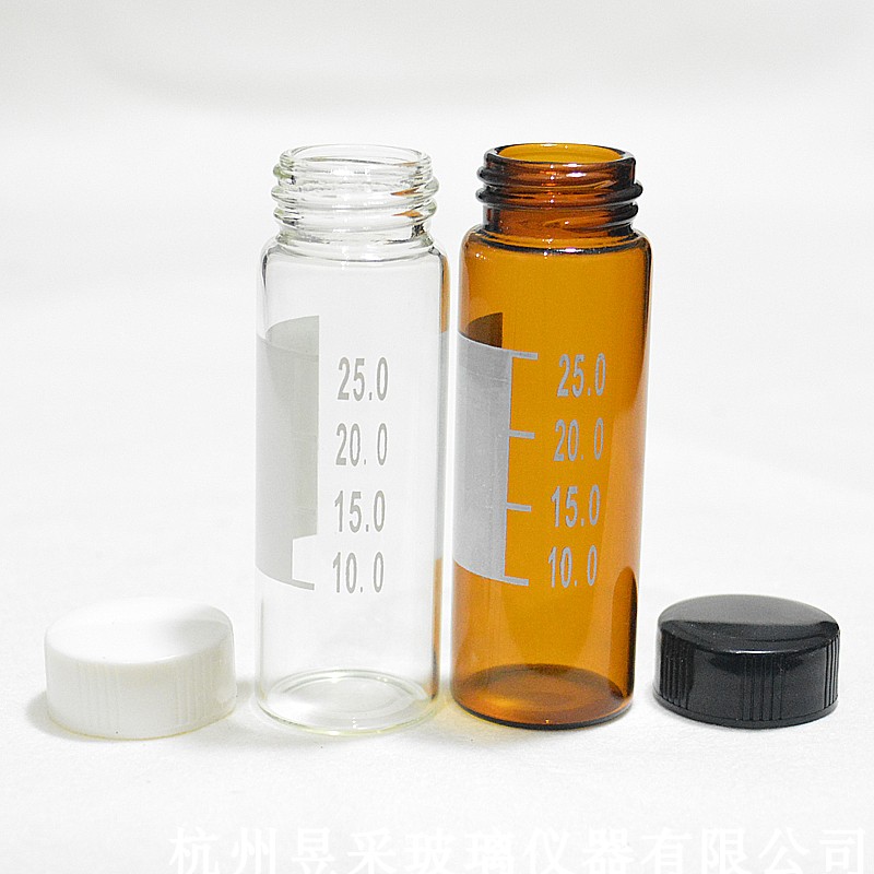 Chai thủy tinh Vial trắng có chia vạch nắp vặn /Onelab