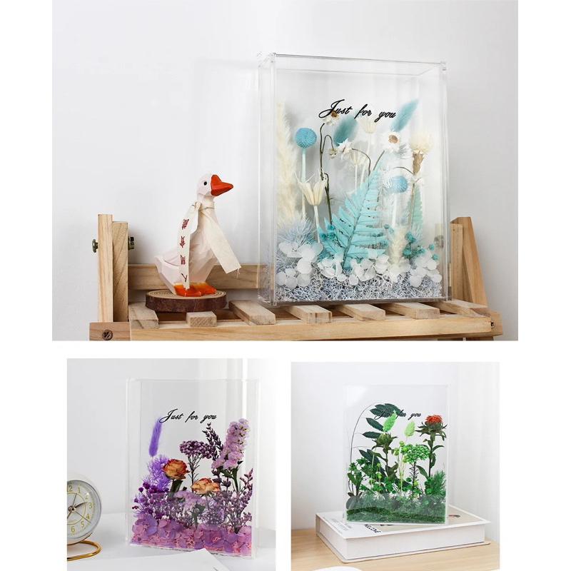 Acrylic Hộp mica quà tặng hoa, đựng hoa, trang trí sản phẩm, trưng bày Bánh, trái cây, nắp đậy hít nam châm, nhiều kích thước