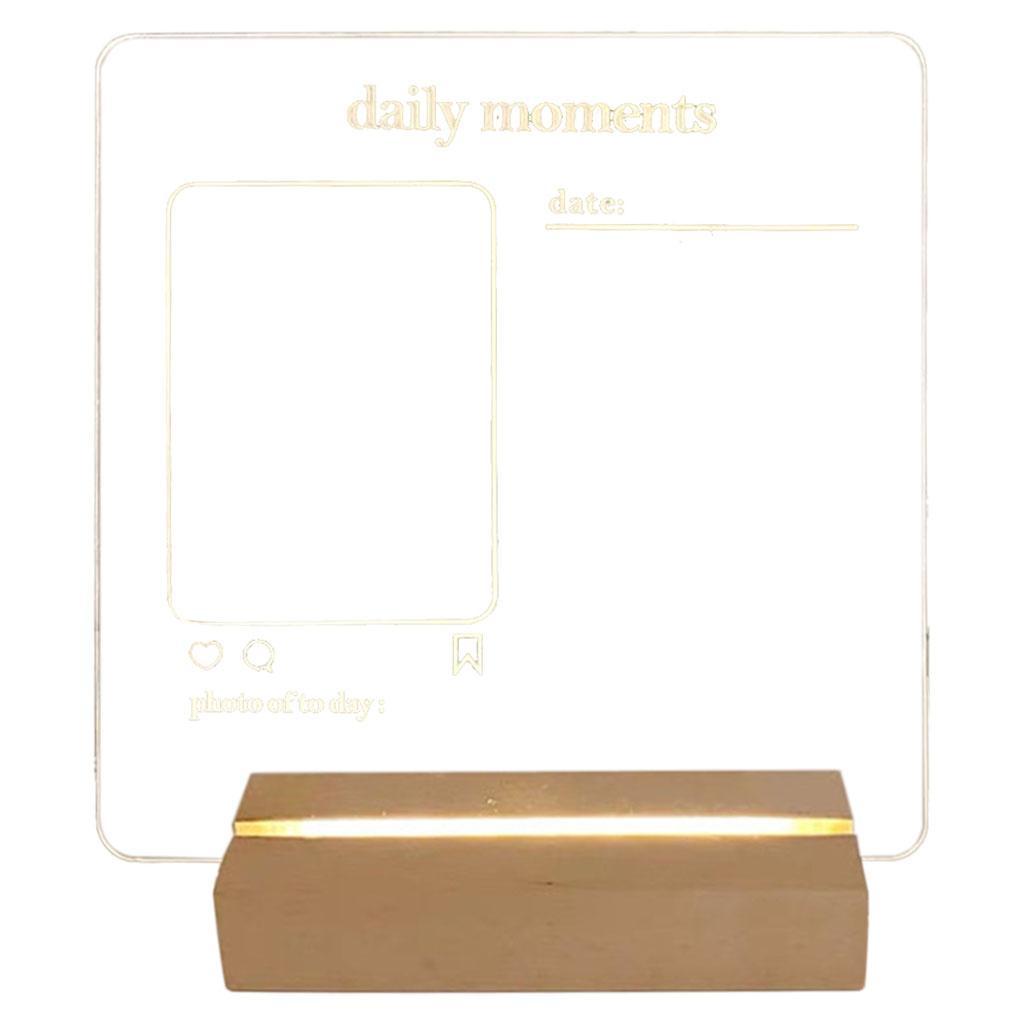 Acrylic Message Board Note Board LED Light Writing Board Style 1