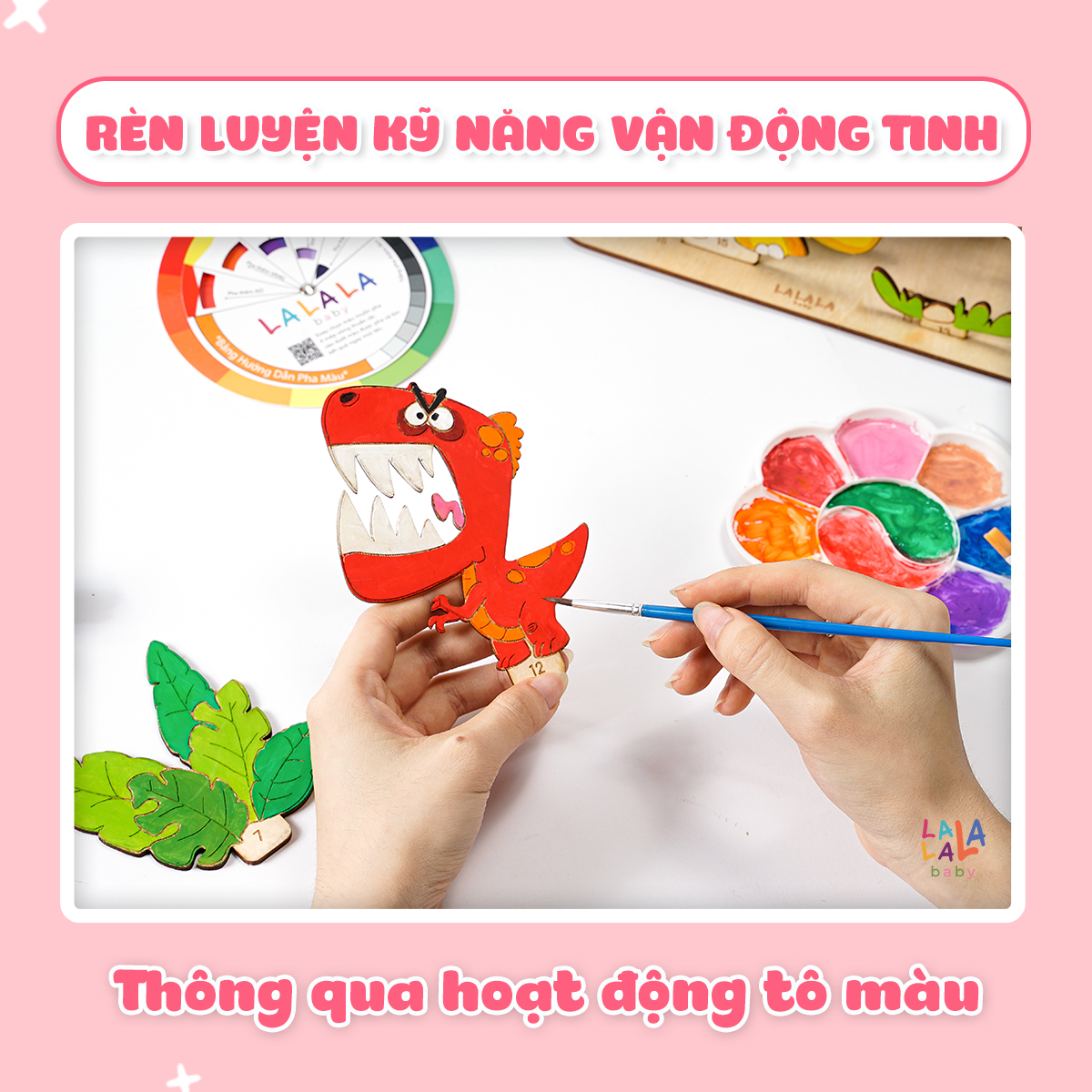 Đồ Chơi Tranh Gỗ Lalala Baby Tô Màu Kèm Màu Nước, Cọ và Truyện Kể I Paint I Play! Cho Bé Từ 3 Tuổi