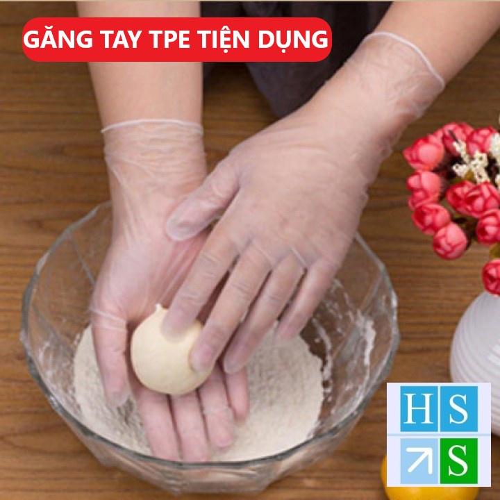 Hộp 100 Găng tay cao su VictoriaBay làm bếp vệ sinh siêu dai chất liệu TPE không mùi  -