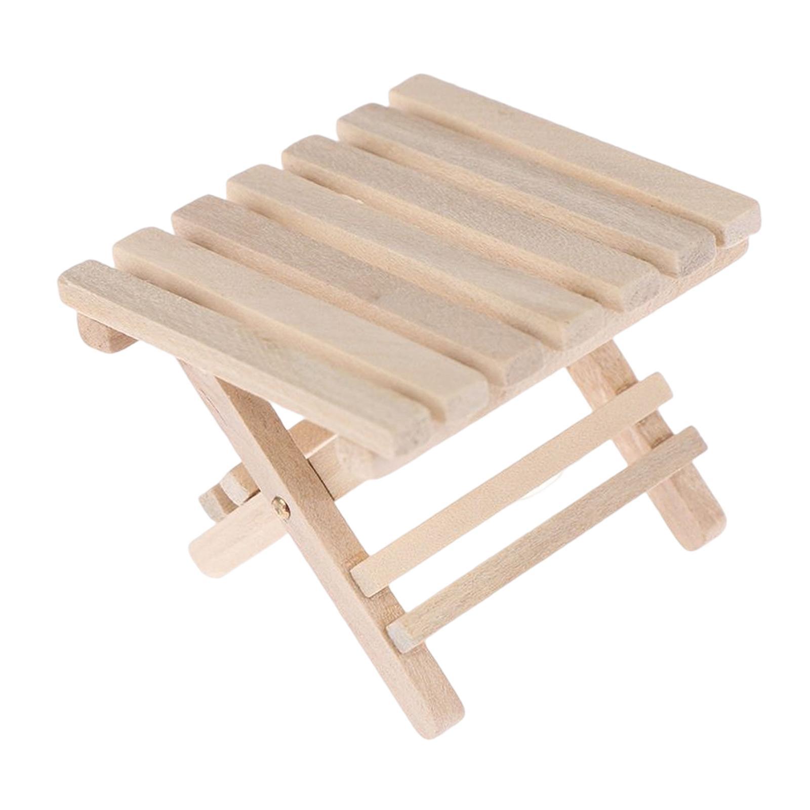 Folding Miniature Beach Table Dollhouse Decoration for Balcony Beach Decoration