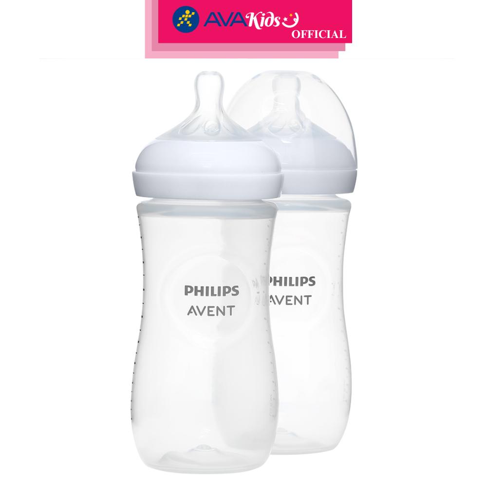 Combo 2 bình sữa nhựa PP Philips Avent SCY906/02 cổ rộng 330 ml (3 - 6 tháng) - Hàng Chính Hãng